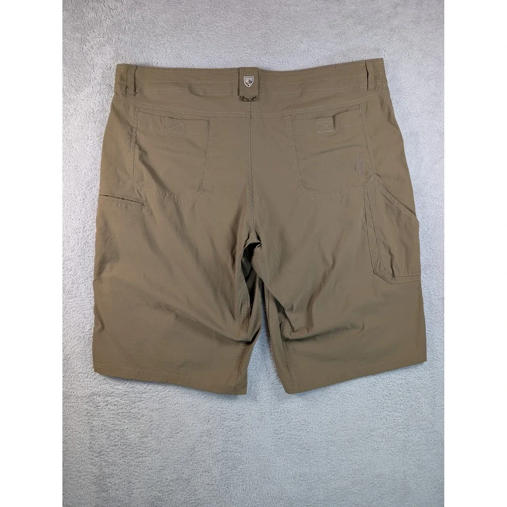 Kuhl Renegade Khaki Tan Cargo Hiking Shorts Mens 42 Style 5121 Nylon Spandex - Picture 10 of 13